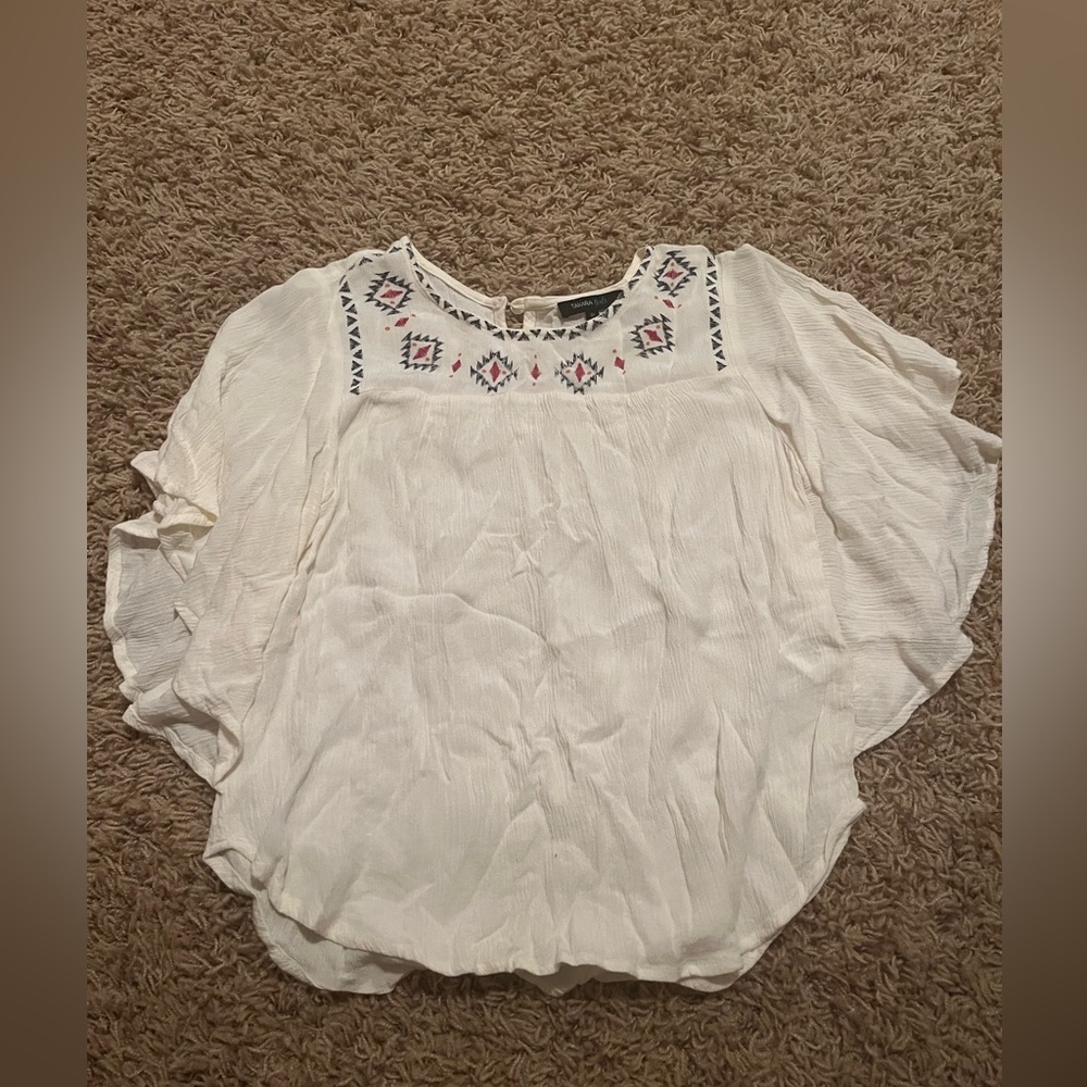 flowy white fancy top
